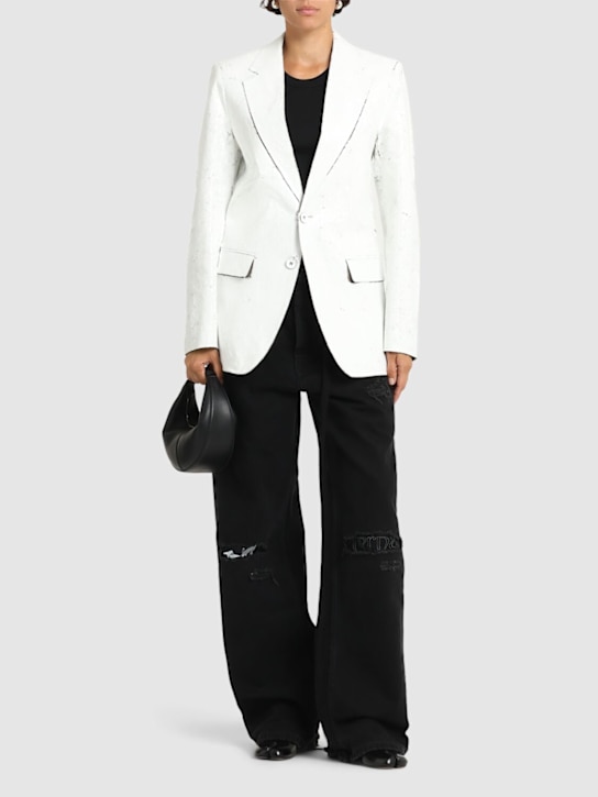 MM6 Maison Margiela: Wool blend tailoring blazer - women_1 | Luisa Via Roma