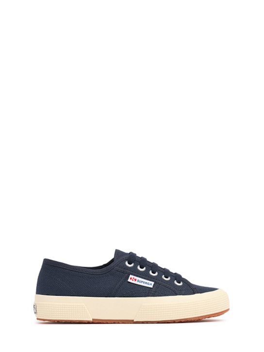 Superga: Cotton lace-up sneakers - Blue - kids-girls_0 | Luisa Via Roma