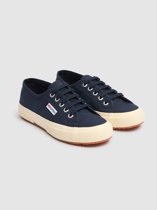 Superga: Cotton lace-up sneakers - Blue - kids-girls_1 | Luisa Via Roma