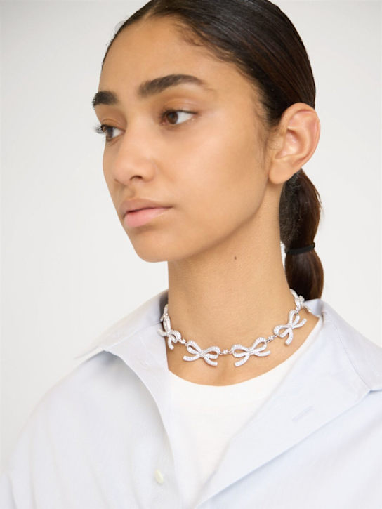 Self-portrait: Crystal bow necklace - women_1 | Luisa Via Roma