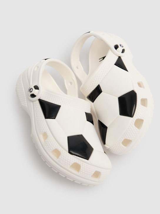 Crocs: Soccer Clog rubber crocs - White/Black - kids-boys_1 | Luisa Via Roma