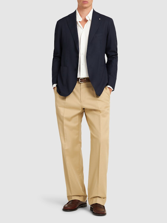 Tagliatore: 110's stretch wool blazer - Blue - men_1 | Luisa Via Roma