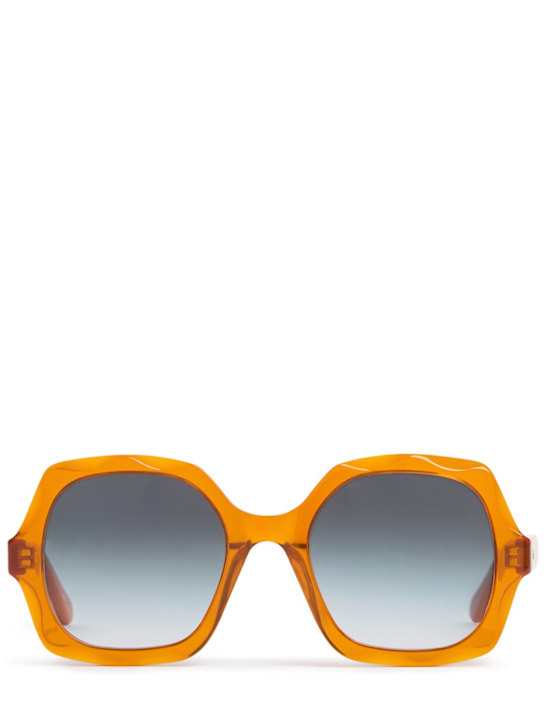 Chloé: Scalloped squared bio-acetate sunglasses - women_0 | Luisa Via Roma