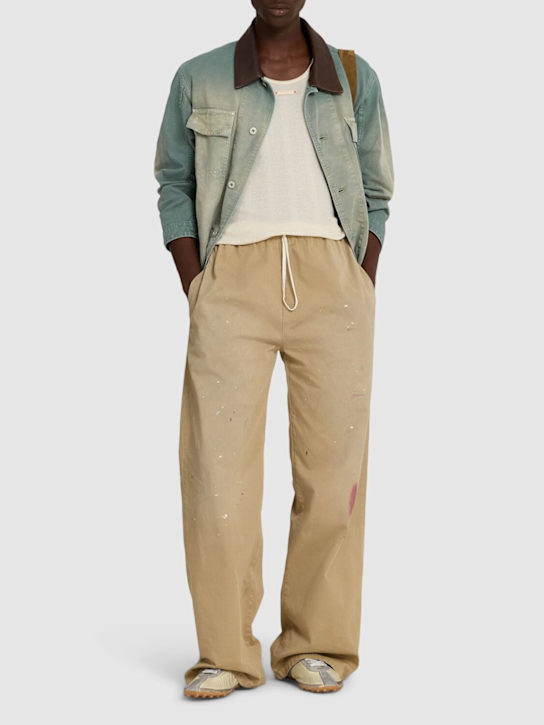 MM6 Maison Margiela: Cotton gabardine pants - men_1 | Luisa Via Roma