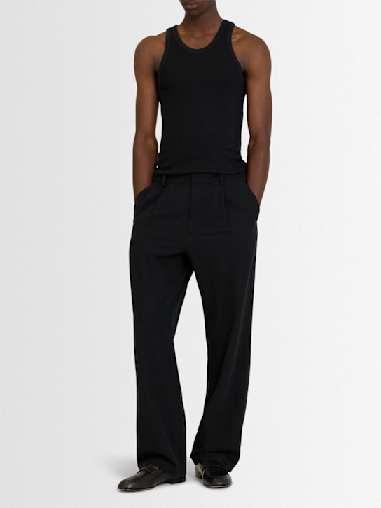 Auralee: Tanktop aus Bio-Baumwolljersey - Schwarz - men_1 | Luisa Via Roma