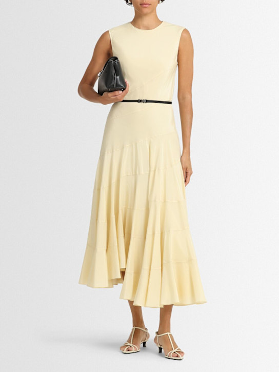 Tory Burch: Flared cotton & silk midi dress - women_1 | Luisa Via Roma
