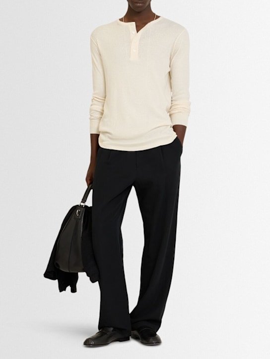 Auralee: ネックオーガニックコットンリブTシャツ - men_1 | Luisa Via Roma