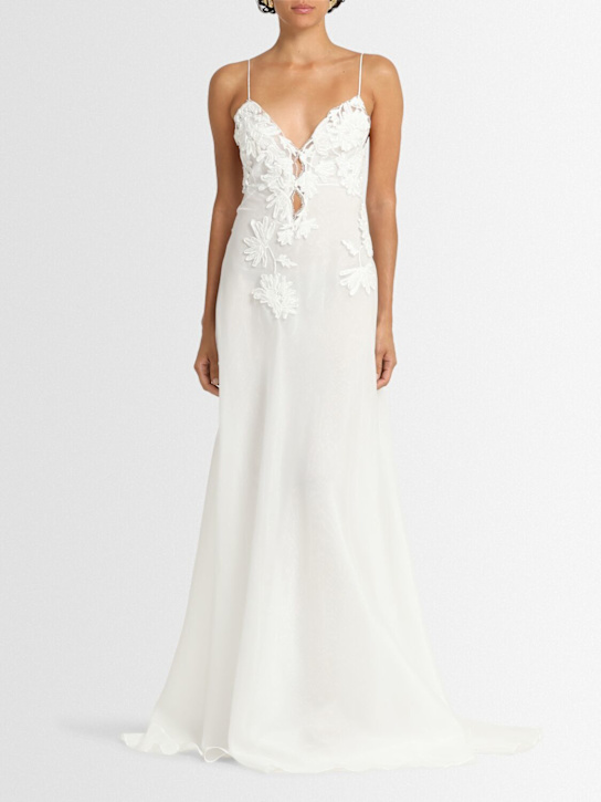 Ermanno Scervino: Embroidered cotton blend dress - women_1 | Luisa Via Roma