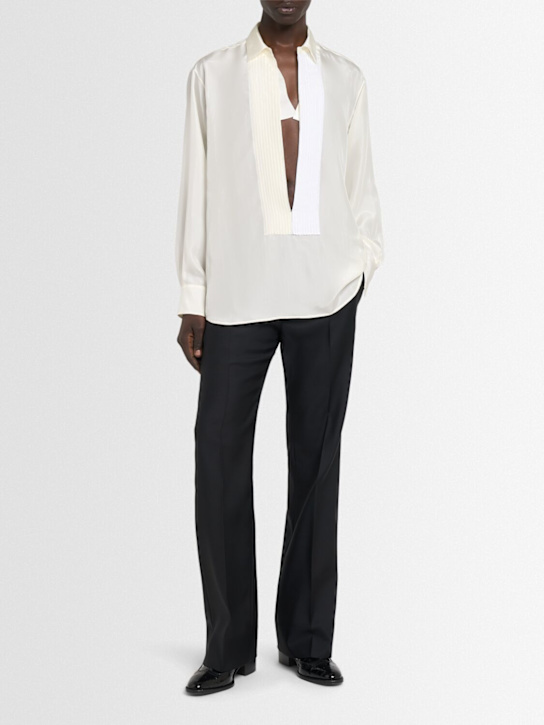 Dsquared2: Magliano silk tuxedo shirt - White - men_1 | Luisa Via Roma