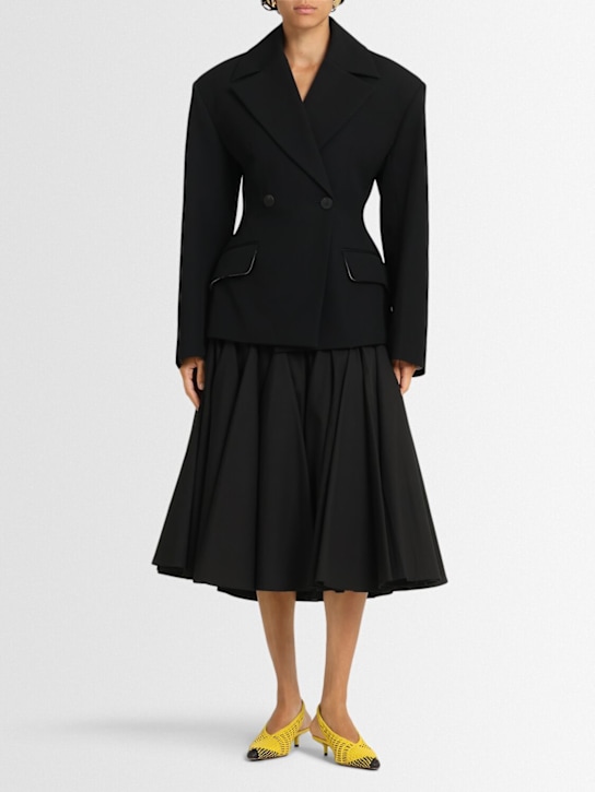 Jacquemus: La Jupe Agave pleated poplin midi skirt - women_1 | Luisa Via Roma