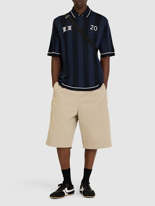 Jacquemus: Le polo liga football polo - Navy - men_1 | Luisa Via Roma