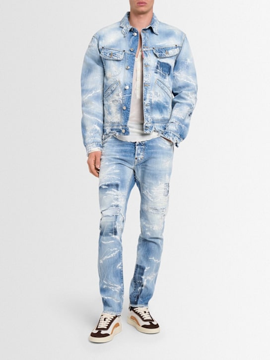 Dsquared2: 70's cotton denim jacket - Navy - men_1 | Luisa Via Roma