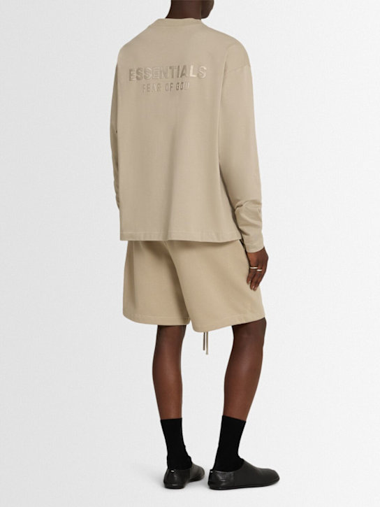 Fear of God ESSENTIALS: Classic fit long sleeve t-shirt - Timber - men_1 | Luisa Via Roma