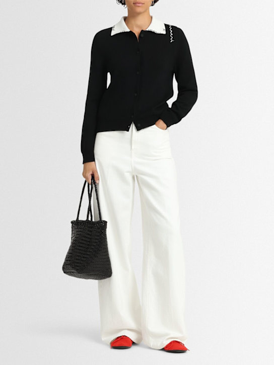 Marni: Contrasting color mended collar cardigan - women_1 | Luisa Via Roma
