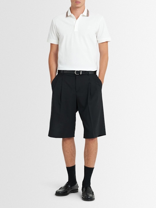 Burberry: Polo Pierson Icon Stripe TB in cotone - Bianco - men_1 | Luisa Via Roma