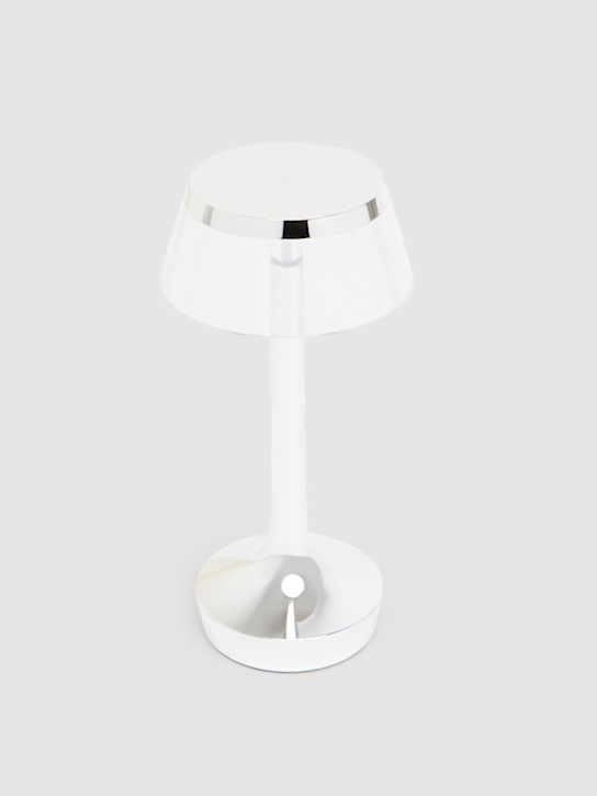 Flos: BON JOUR UNPLUGGED portable table lamp - Grey/Silver - ecraft_1 | Luisa Via Roma