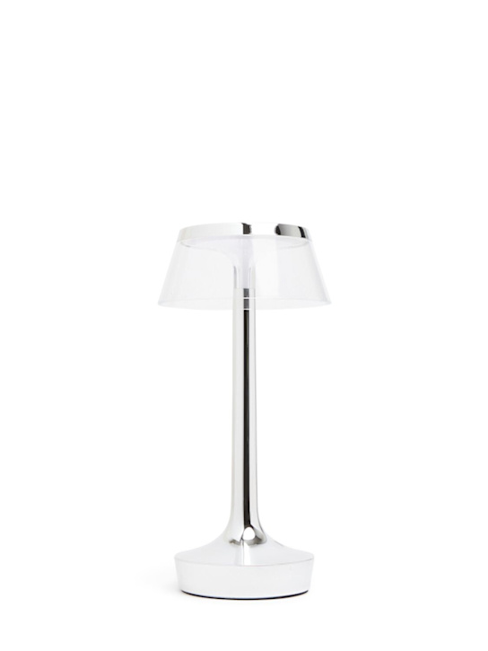 Flos: BON JOUR UNPLUGGED portable table lamp - Grey/Silver - ecraft_0 | Luisa Via Roma