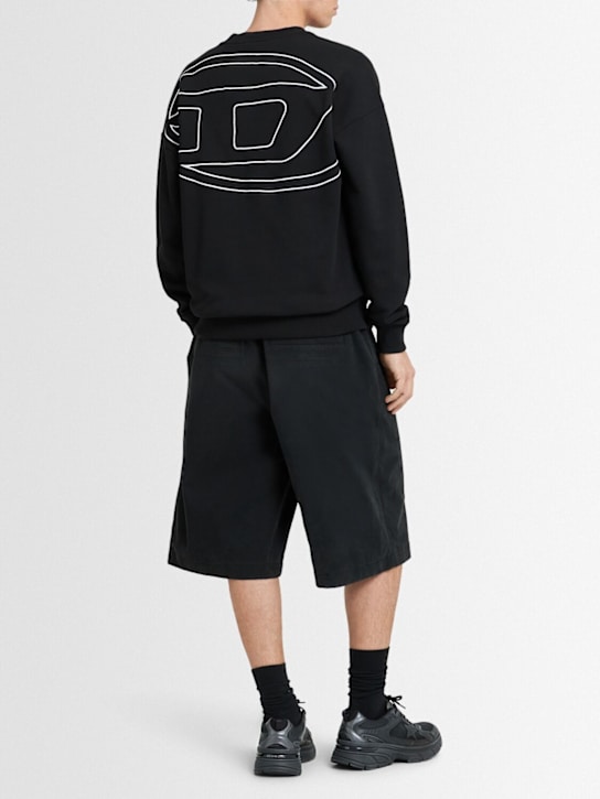 Diesel: Oval-D cotton fleece sweatshirt - men_1 | Luisa Via Roma