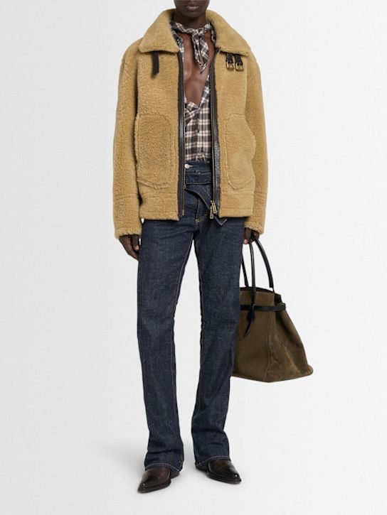 Dsquared2: Veste d'aviateur en shearling - men_1 | Luisa Via Roma