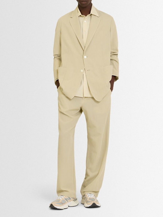 Auralee: Viyella light cotton & wool jacket - Light Khaki - men_1 | Luisa Via Roma