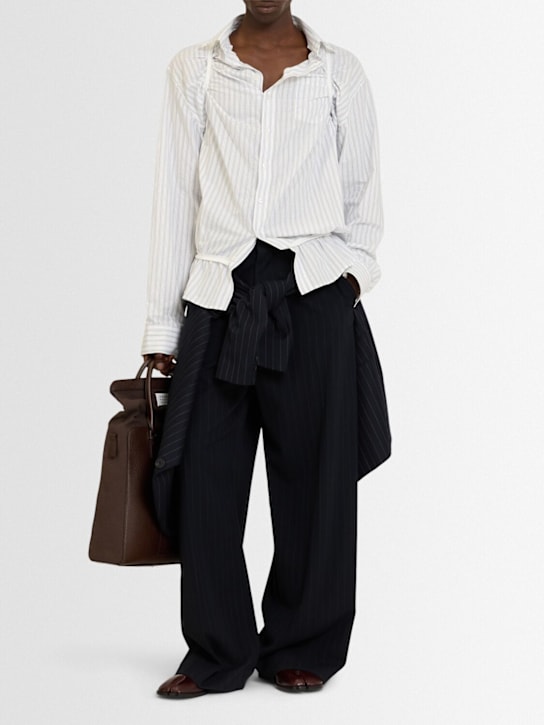 Maison Margiela: Long-sleeve cotton shirt w/ tank top - men_1 | Luisa Via Roma