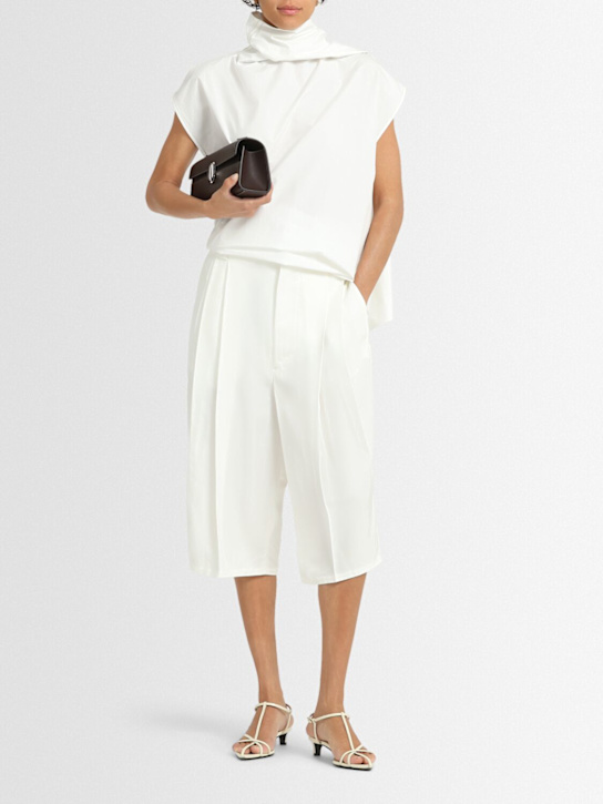 Carven: Viscose twill Bermuda shorts - White - women_1 | Luisa Via Roma
