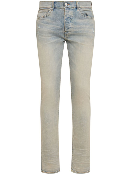Amiri: 15cm Stack cotton denim jeans - Blue - men_0 | Luisa Via Roma