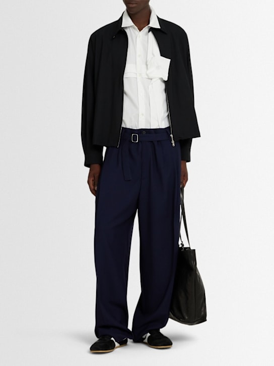 Comme des Garçons Shirt: Cotton poplin shirt w/ 3d rose - men_1 | Luisa Via Roma