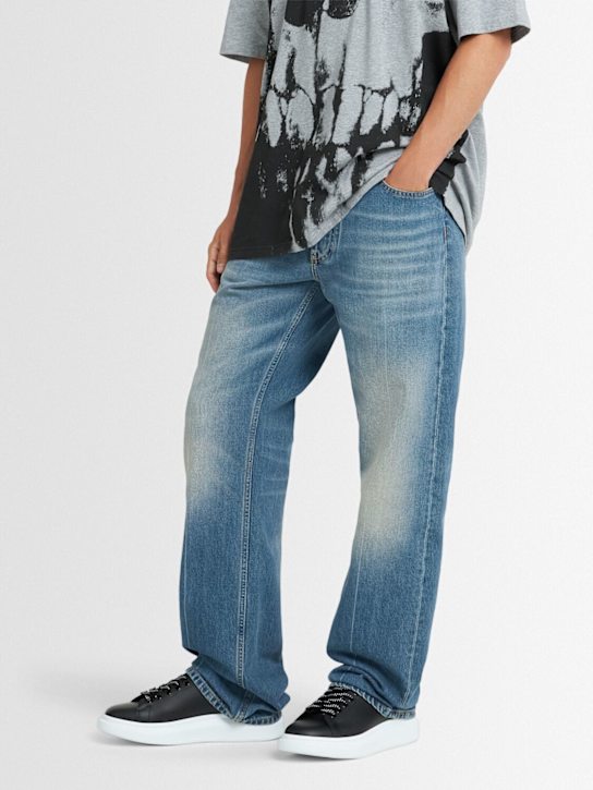 McQueen: Oversized leather sneakers - Black/White - men_1 | Luisa Via Roma