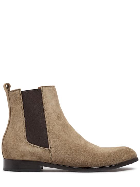 Buttero: Floyd suede boots - Grey - men_0 | Luisa Via Roma