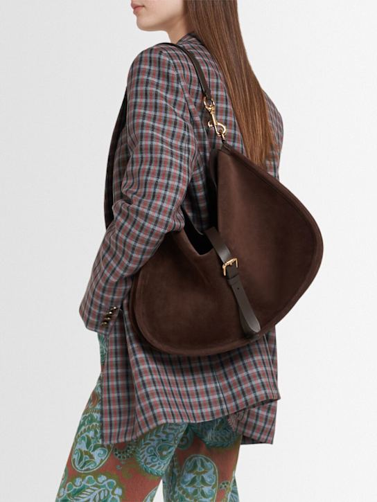 Etro: XL Pony suede tote bag - women_1 | Luisa Via Roma