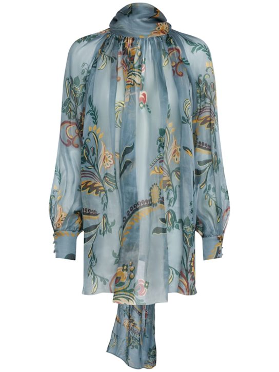 Etro: Ruched shirt w/ scarf - women_0 | Luisa Via Roma