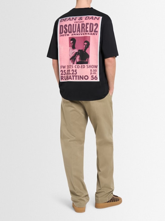 Dsquared2: Loose fit cotton t-shirt - Black - men_1 | Luisa Via Roma