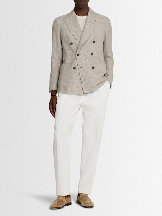 Tagliatore: Wool & linen double breasted blazer - men_1 | Luisa Via Roma