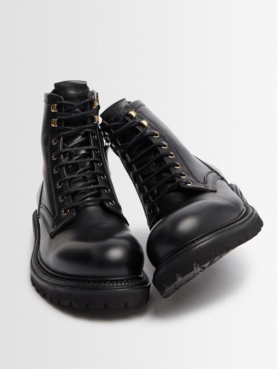 Buttero: Fiorentina leather lace-up boots - Black - men_1 | Luisa Via Roma