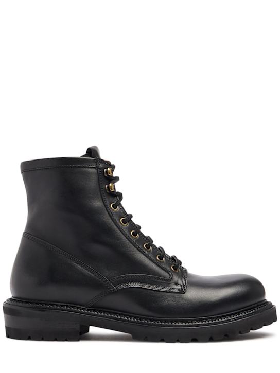 Buttero: Fiorentina leather lace-up boots - Black - men_0 | Luisa Via Roma