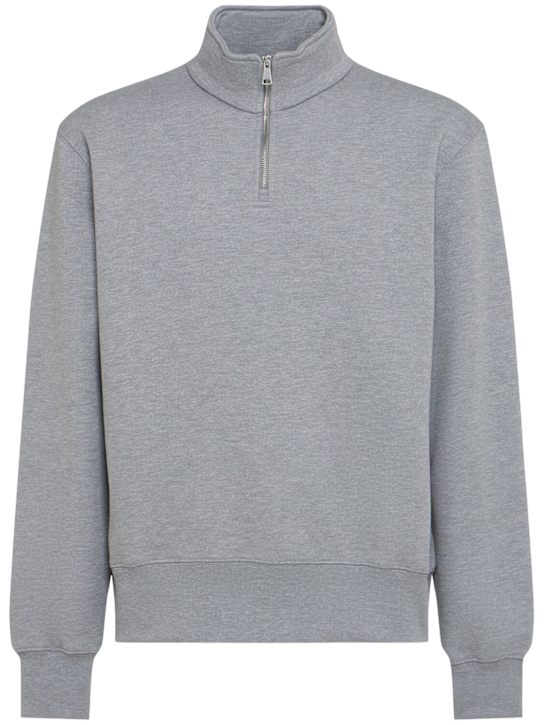 The Core: ハーフジップ コットンスウェットシャツ - グレー - men_0 | Luisa Via Roma