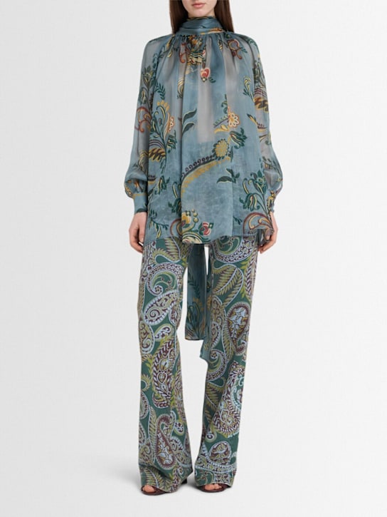 Etro: Ruched shirt w/ scarf - women_1 | Luisa Via Roma
