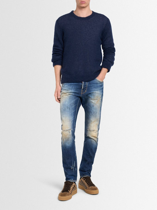 Dsquared2: Mohair blend sweater - Navy - men_1 | Luisa Via Roma