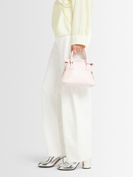 Maison Margiela: 80mm Tabi crackled leather ankle boots - Silver - women_1 | Luisa Via Roma