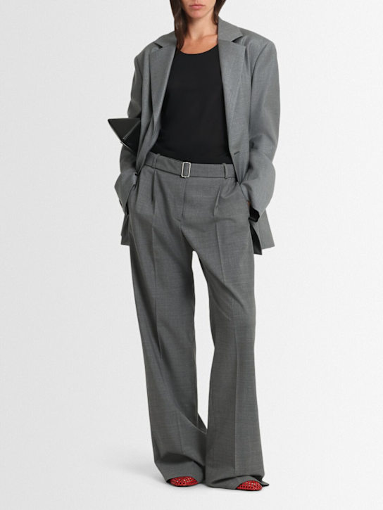 MSGM: Wool tailored wide leg pants - women_1 | Luisa Via Roma
