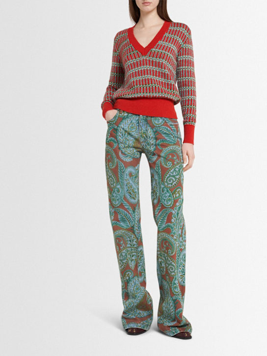 Etro: Printed flared jeans - women_1 | Luisa Via Roma