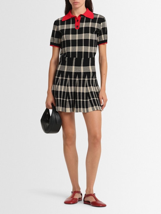 MSGM: Viscose blend knitted mini skirt - women_1 | Luisa Via Roma