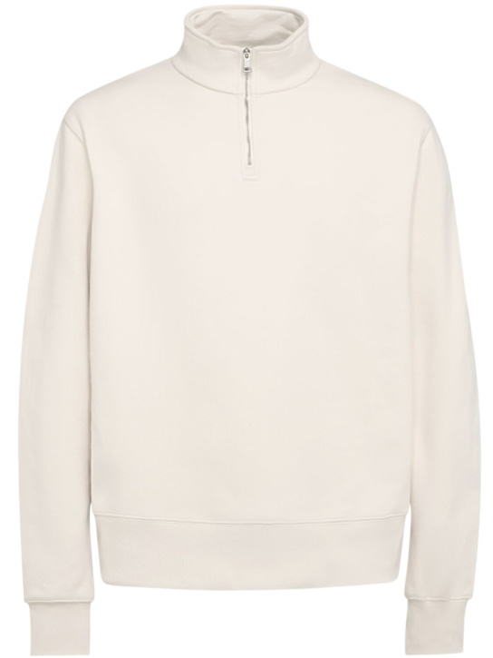 The Core: ハーフジップ コットンスウェットシャツ - ベージュ - men_0 | Luisa Via Roma