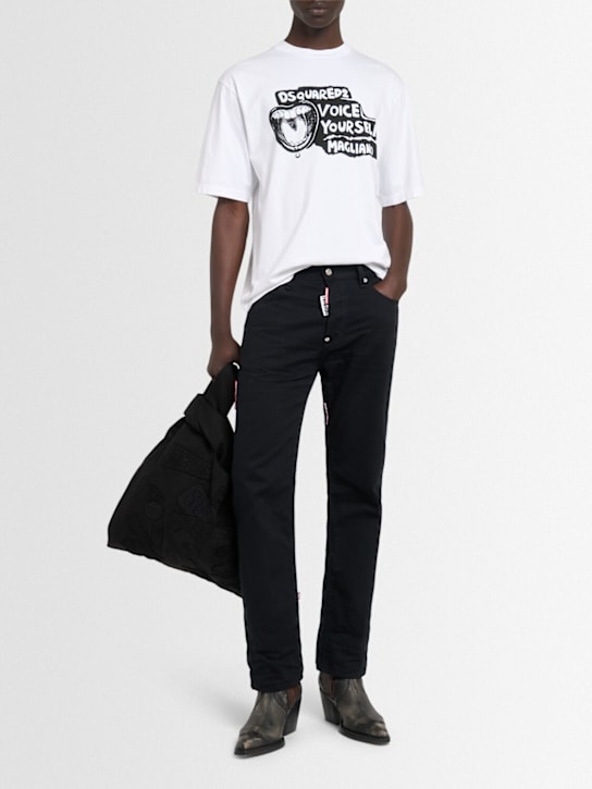 Dsquared2: T-Shirt aus Baumwolle „Magliano“ - Weiß - men_1 | Luisa Via Roma