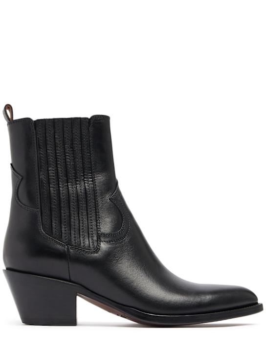 Buttero: Annie leather ankle boots - Black - women_0 | Luisa Via Roma