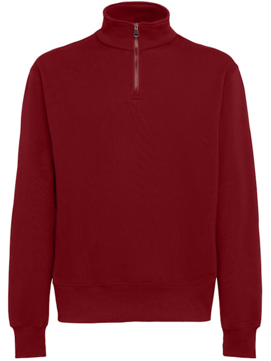 The Core: ハーフジップ コットンスウェットシャツ - レッド - men_0 | Luisa Via Roma
