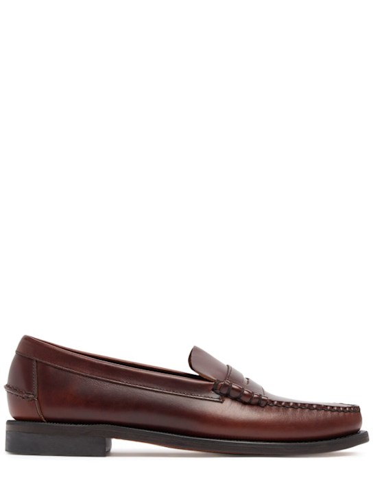Sebago: Classic Dan waxed leather loafers - men_0 | Luisa Via Roma