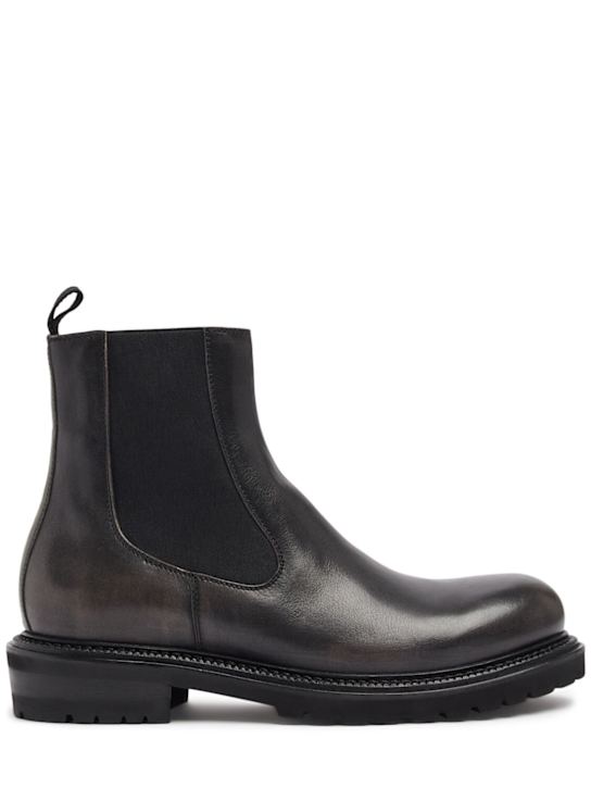 Buttero: Fiorentina leather Chelsea boots - Black - men_0 | Luisa Via Roma