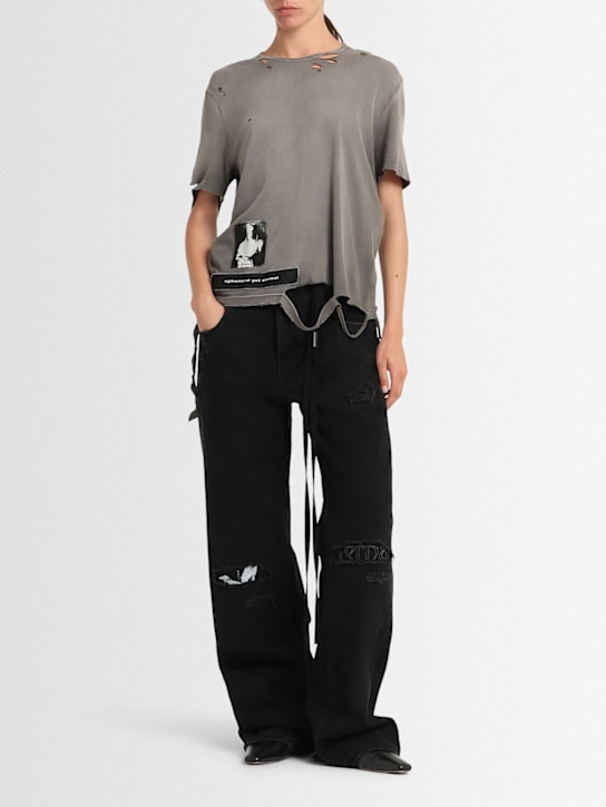 Ann Demeulemeester: Fanie distressed cotton t-shirt - women_1 | Luisa Via Roma